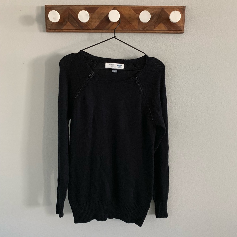 Black Maternity/Nursing Sweater